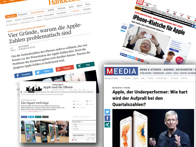 Apple-Berichterstattung mit dramatischen Schlagzeilen: Nur noch 10 Milliarden Dollar Gewinn