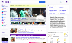 Bildschirmfoto Yahoo.de Startseite
