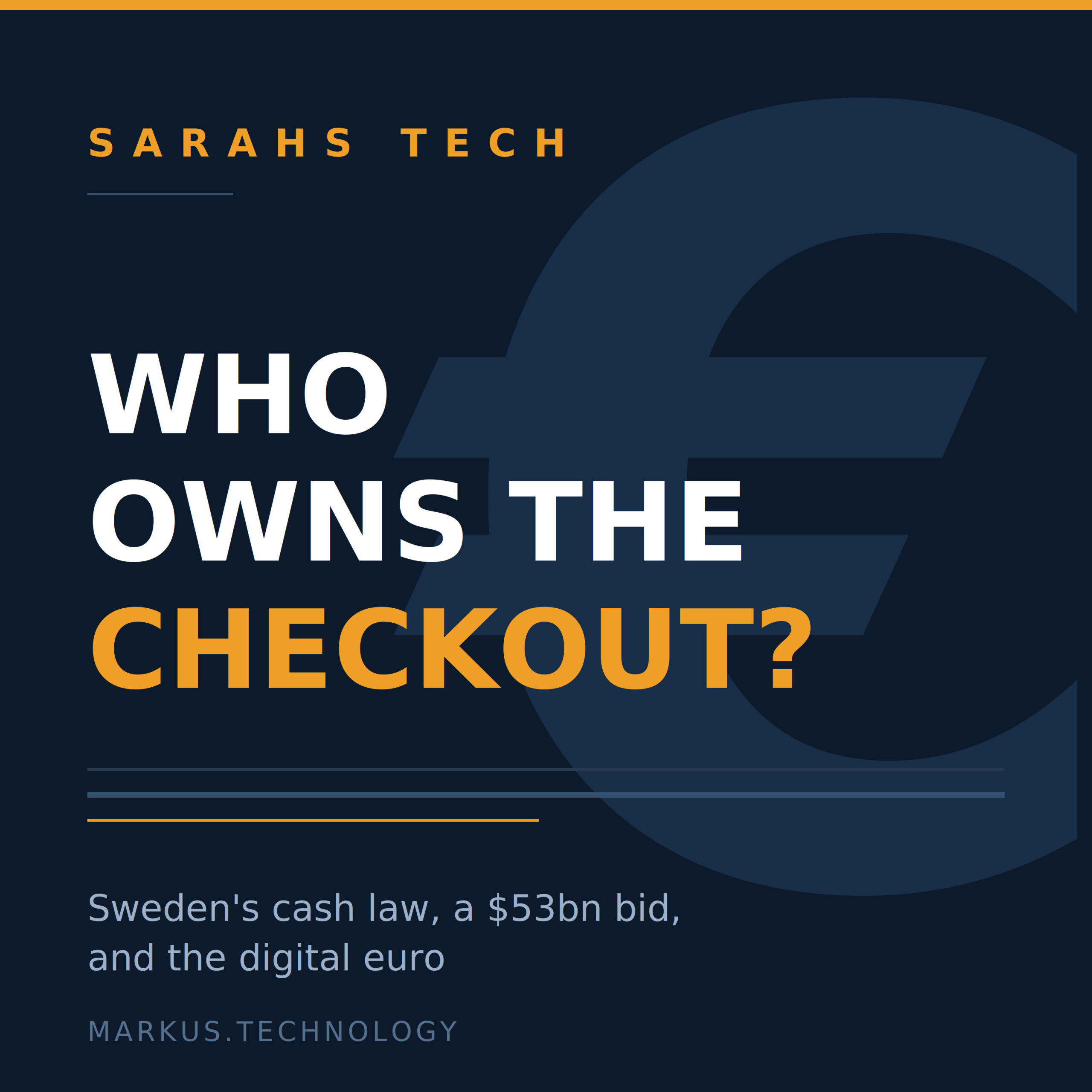 FEATURED IMAGE: sarahstech_e09s01.png (alt: "Sarahs Tech episode 9 cover — Who Owns the Checkout")